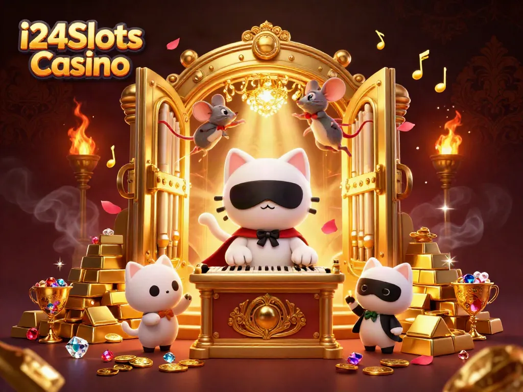 Slots et jackpots à i24Slots Casino avec des gains dorés.